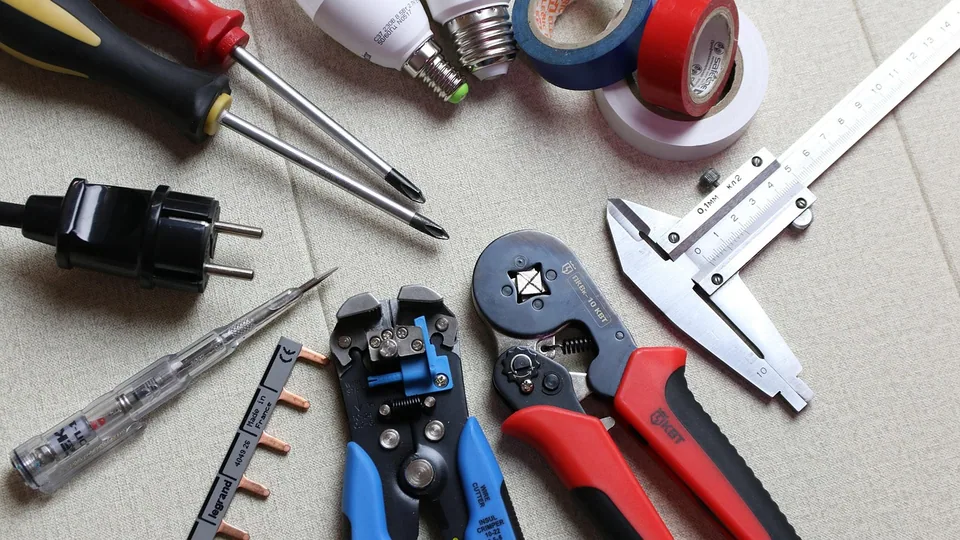Tools laid out on a work surface